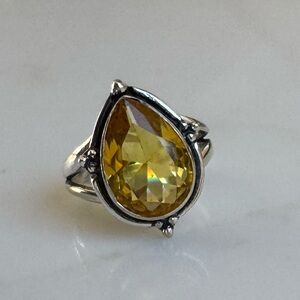 NWOT Sundance The Light that Guides You Ring, Citrine, Sterling Silver